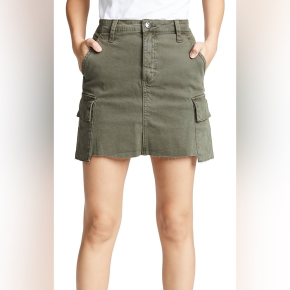 JOE’S JEANS Stone High Rise Cargo Skirt With Asymmetrical Hem Detail - Picture 2 of 9